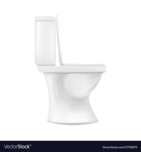 Realistic White Ceramic Toilet From Side View Vector Image