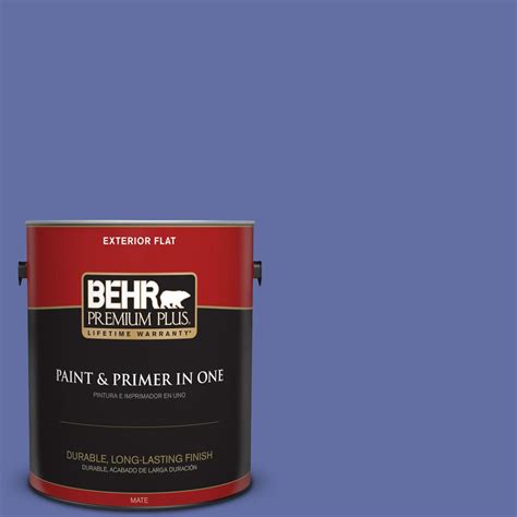 Behr Premium Plus 1 Gal 610b 6 Stained Glass Flat Exterior Paint 430001 The Home Depot