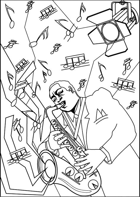 My supported in part by mary ellen saltzman and the friends of the cleveland orchestra. The power of Mucic and Jazz - Anti stress Adult Coloring Pages