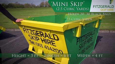 Mini Skip 25 Cubic Yard Skip Fitzgerald Skip Hire Youtube