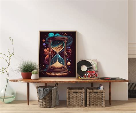 Mystical Hourglass Wall Art Celestial Decor Abstract Art Etsy