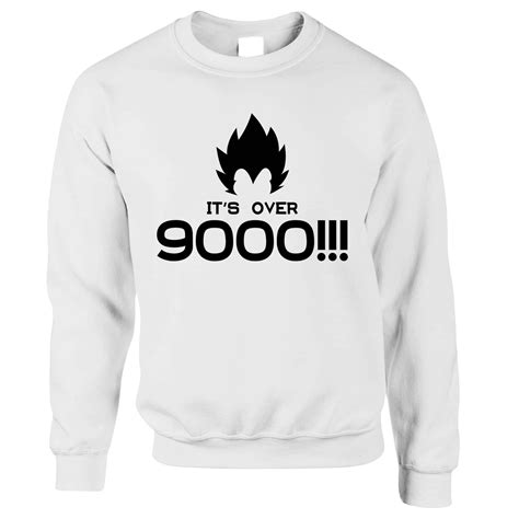 Novelty Anime Parody Jumper Its Over 9000 Slogan Sweatshirt Sweater Shirtbox