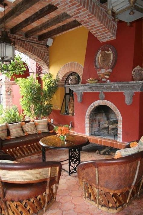 Mexican Outdoor Patios Outdoor Rooms Patio Fireplace Mexican House
