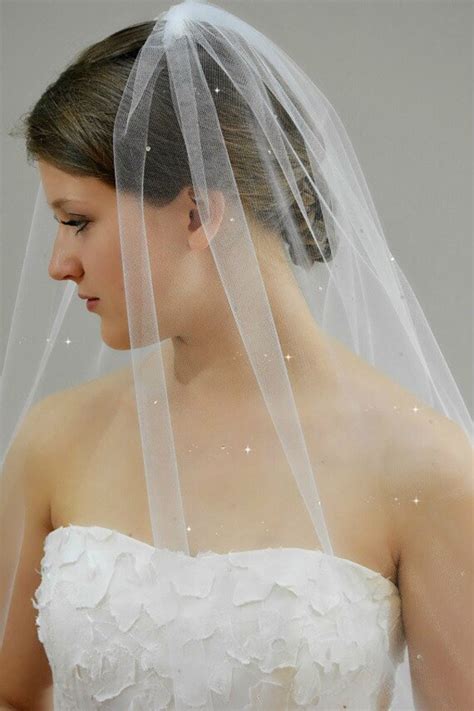 Swarovski Crystals Embellished Wedding Veil 34 Long
