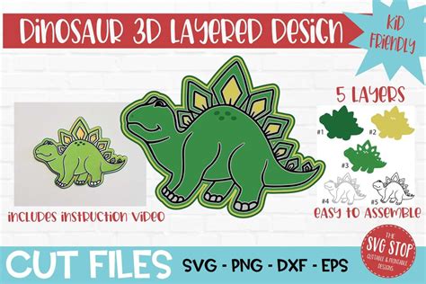 Svg layers resources are for free download on yawd. 3D Layered SVG for Kids Crafts Dinosaur Stegasaurus ...