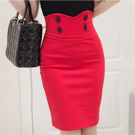 Plus Size 5xl Women High Waist Office Skirts Fashion Korean Style Black Package Hip Skirts