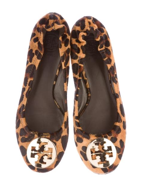 Tory Burch Reva Leopard Print Flats Shoes Wto93291 The Realreal