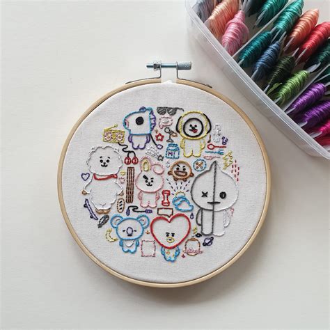 Bt21 Embroidery Digital Pattern Bts Embroidery Pdf Etsy