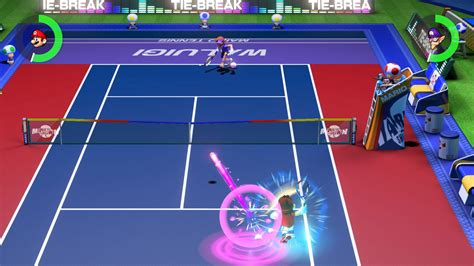 Mario tennis aces even has a few more goofy modes, like a motion control only mode for joycon which can even include giant balls, a tournament mode where you can play with cpus, and loads of rules and courts you can change around for matches with up to four friends in doubles matches. Mario Tennis Aces : Service Gagnant - ActiWard.net