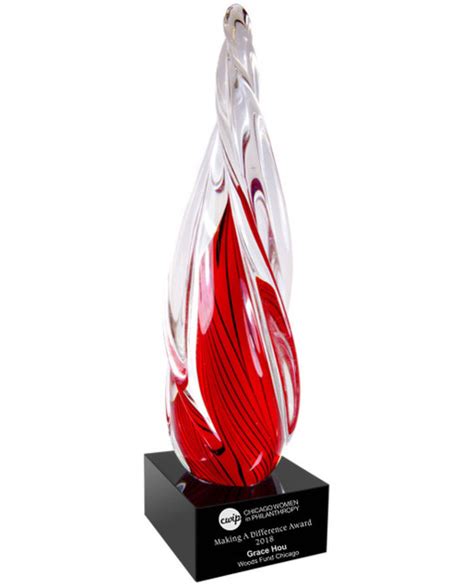 Red Contemporary Hand Blown Glass Award