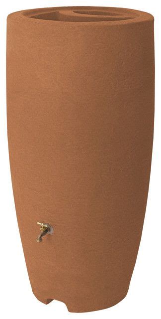 Terracotta rain barrel with diverter algreen athena 80 gal. Athena 80 Gallon Rain Barrel, Terracotta - Algreen rain ...