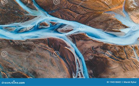 A Glacial Rivers From Above Aerial Photograph Of The River Streams