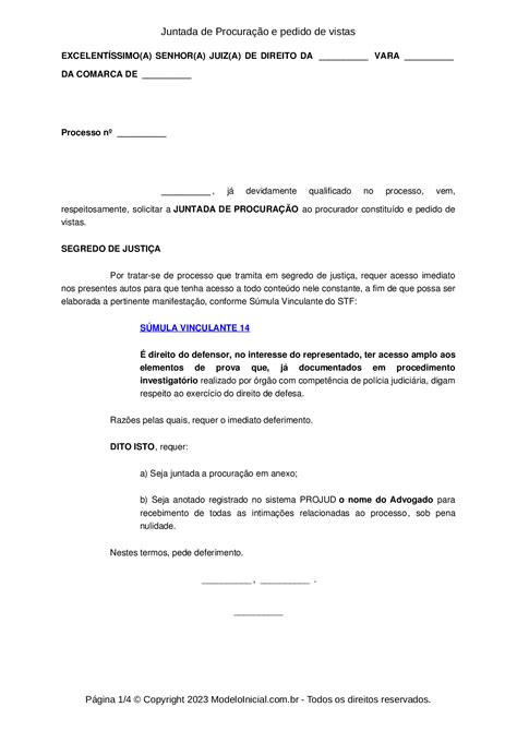 Petição Juntada De Procuração