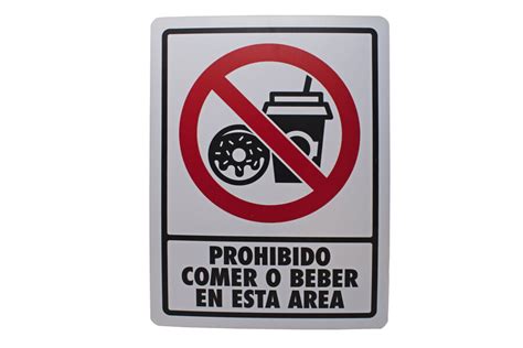 SEÑALAMIENTO PROHIBIDO COMER EN ESTA ÁREA 30X40 EST - Extintores SECOM