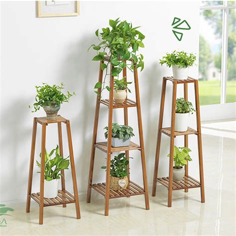 234 Tier Flower Pot Stand Wooden Indoor Plant Garden Planter Shelf