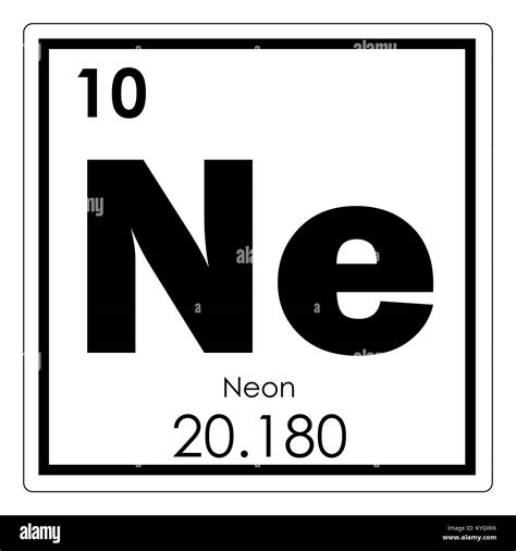 Tabla Periódica De Elementos Químicos De Neón Símbolo De Ciencia