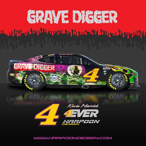 2023 Kevin Harvick Grave Digger Mustang By Brantley Roden Trading Paints