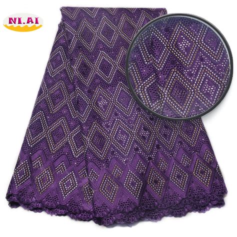Buy Nigerian Lace Fabrics 2017 Purple African Swiss Voile Lace High Quality