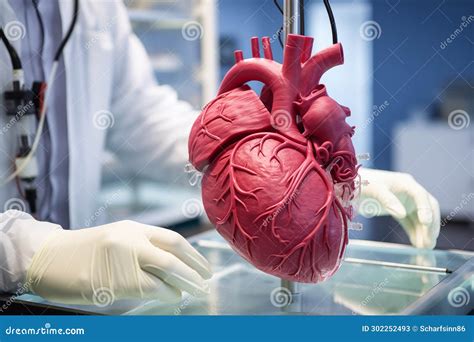 Doctor is Holding Artificial Human Heart Model. Advanced Technology