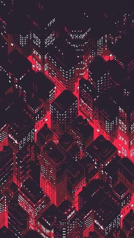 Red Pixel Art Wallpaper