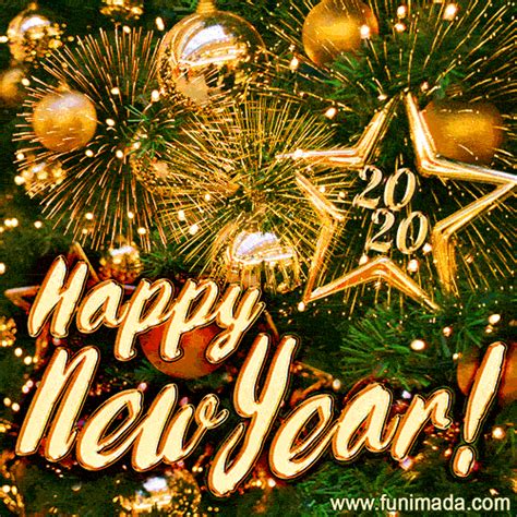 New Year 2020 Gold Fireworks Animated Image - Download on ...