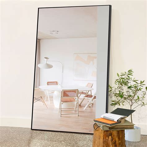 neutype 71 x 32 black floor mirror oversized full length mirror large wall mounted mirror