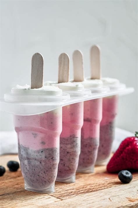 Creamy Frozen Berry Popsicle Recipe Strawberry Blueberry