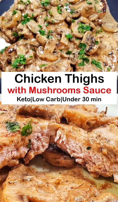 There are so many delicious recipes to try that you from keto boneless chicken thigh recipe to traditional chicken thigh recipes, there are lots of ideas! Keto Chicken Thighs with Mushrooms Sauce Recipe - Reserveamana