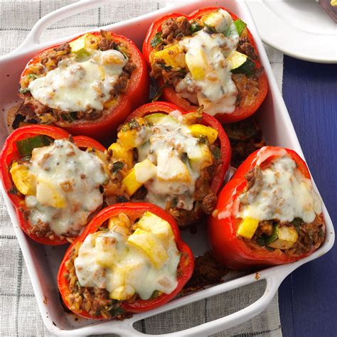 This is our classic recipe—once you master them, feel free start experimenting with our. Vegetable & Beef Stuffed Red Peppers Recipe | Taste of Home
