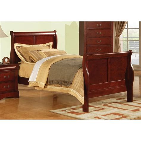 Acme Furniture Louis Philippe Iii Traditional Wood Sleigh Twin Bed In