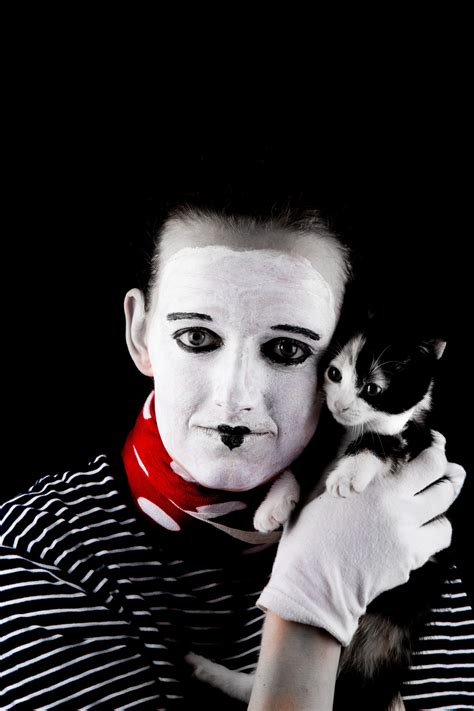 Mime With Cat Free Stock Photo Public Domain Pictures