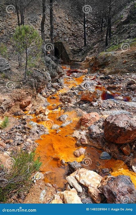 Rio Tinto Orange Coloured River Near Nerva In Spain Stock Photo Image