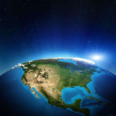 North America Satellite Map Guide Of The World Gambaran