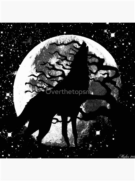 Wolf Moon Tree Stars In Black And White Canvas Print For Sale By