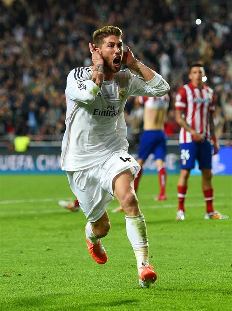 Real Madrid Ucl Final Sergio Ramos Celebrates Game Tying Goal Real Madrid Football Club