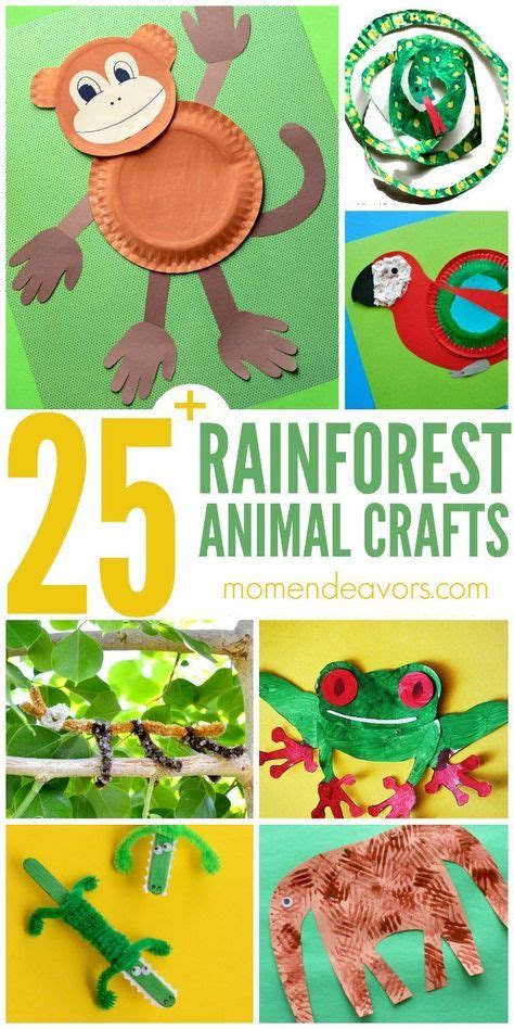 A Roundup Of 25 Animal Crafts Great Activity To Add To Any Jungle Or