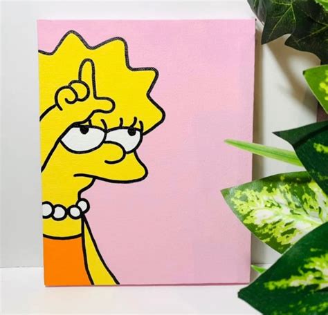 The Simpsons Lisa Simpson Loser Meme Acrylic Painting 8x10 Etsy