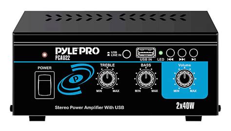 Pyle Pcau22 Mini 2x40 Watt Stereo Power Amplifier W Usb Reverb
