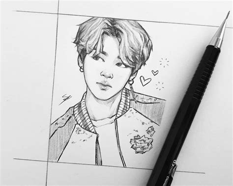 Jimin Bts Easy Drawing Bts Drawings Drawings Kpop Dra