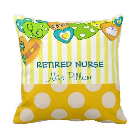 Whimsical Retired Nurse Pillow Nurse Retirement Ts