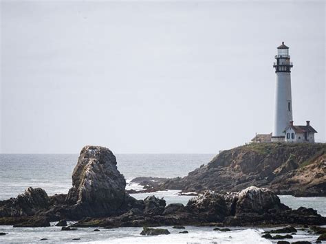 Pigeon Point Lighthouse On The Pacific Coast In Pescadero California