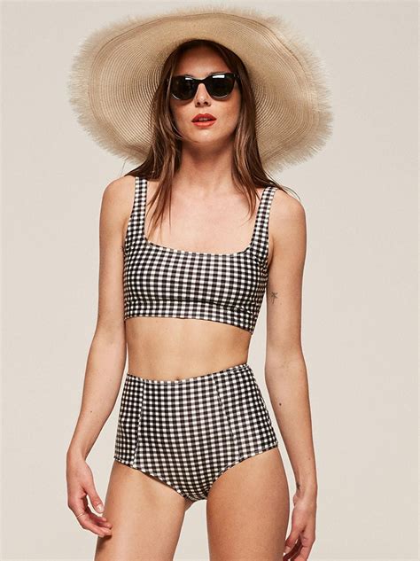 Hacienda Bikini Top Checkers Clp Black Bikini Tops Bikini Bottoms