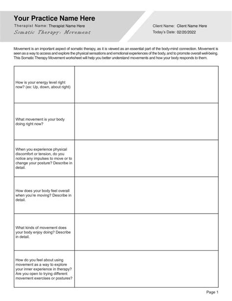 Somatic Therapy Worksheets Mental Health Worksheets Hot Sex Picture
