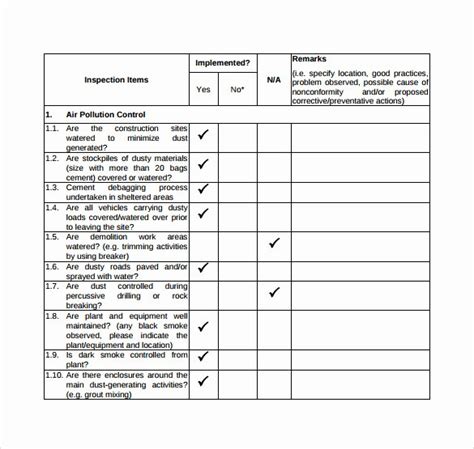 Common health & safety inspection templates. Elegant Equipment Inspection Checklist Template | Audiopinions Document Template
