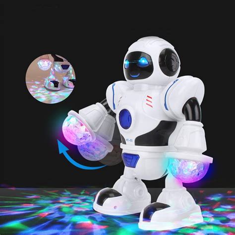 Toys For Kids Boys Walking Musical Robot Led Light Laser Hand Cute Toy