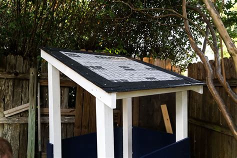 Roofing felt, drip edge, shingle. How to Shingle a Roof for a Backyard Playhouse - Love ...