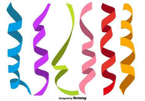 Vector Colorful Party Streamers Set 155503 Vector Art At Vecteezy