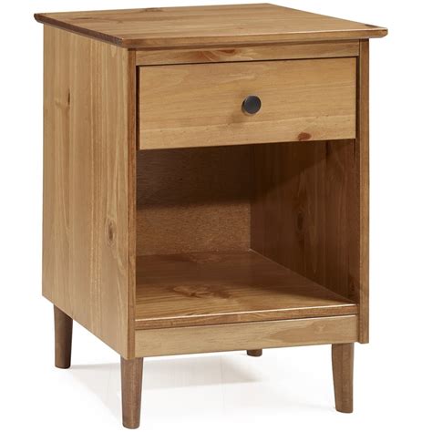 Two drawer solid wood nightstand. 1 Drawer Solid Wood Nightstand in Caramel - BR1DNSCA