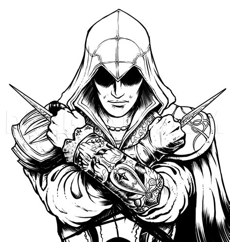 How To Draw Ezio Assassins Creed Ezio Step By Step Drawing Guide By Kingtutorial Drag