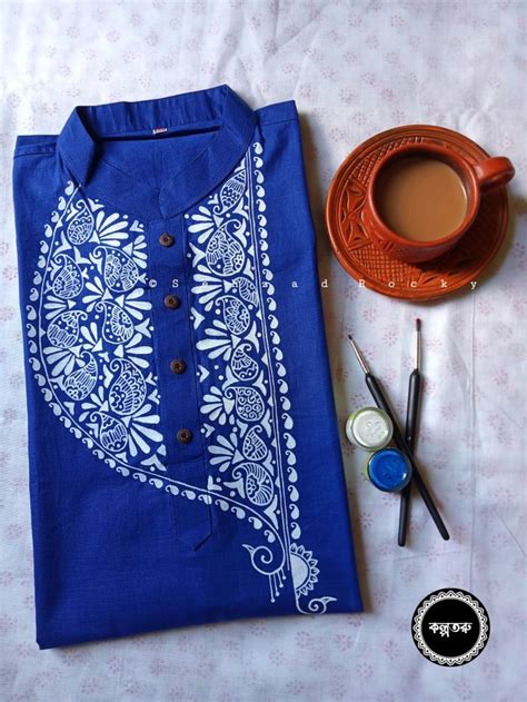 Its Totally Handpainted Panjabi Painted Clothes Diy Hand Painted Dress